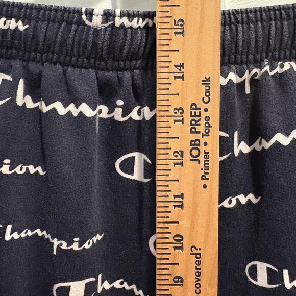 Champion Shorts Mens 2XLT Navy Blue All Over Print Logo Athletic Big Tall - Picture 11 of 13
